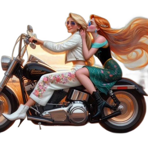 photorealistic, concept art, fantasy art, comic book art, two, animated, female, characters transparent PNG cut-out