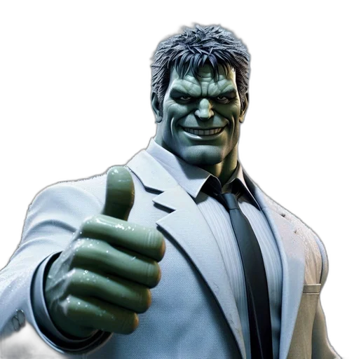3d render, concept art, comic book art, photorealistic, animated, large, green-skinned, creature transparent PNG cut-out