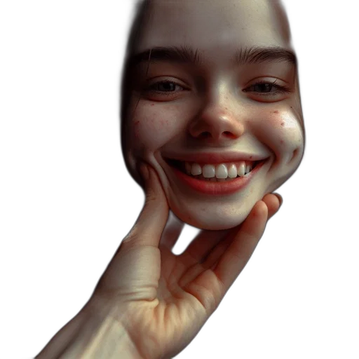 face, creature, mask, robot, photorealistic, 3d render, concept art, pixel art transparent PNG cut-out