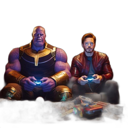 concept art, comic book art, pixel art, fantasy art, outer space, two, individuals, engage transparent PNG cut-out