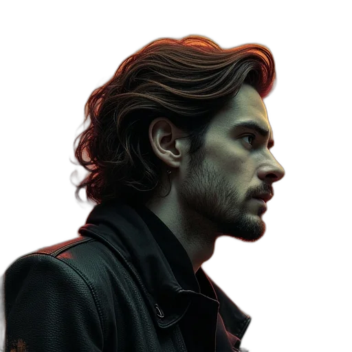 jacket, face, hair, crown transparent PNG cut-out