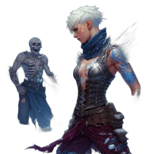creature, concept art, fantasy art, comic book art, pixel art, dark, blue, monochrome transparent PNG cut-out