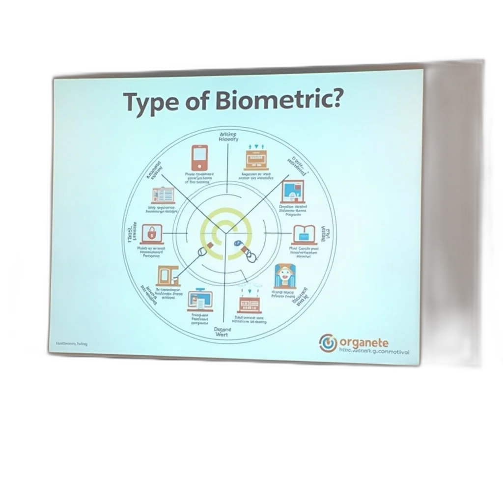 presentation, slide, circular, diagram, showing, various, biometric, types transparent PNG cut-out