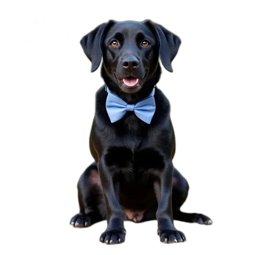 staff, animal, black, dog, blue, collar, bow, tie transparent PNG cut-out