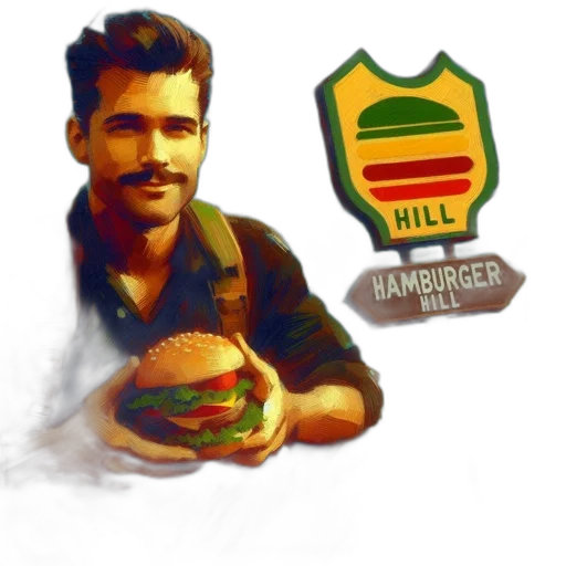 food, pixel art, photorealistic, watercolor, oil painting, man, mustache, backpack transparent PNG cut-out