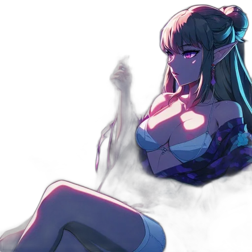 dress, robot, staff, crown, anime, concept art, vaporwave, cyberpunk transparent PNG cut-out