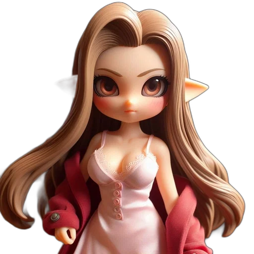 dress, 3d render, concept art, fantasy art, cartoon, detailed, animated, doll transparent PNG cut-out