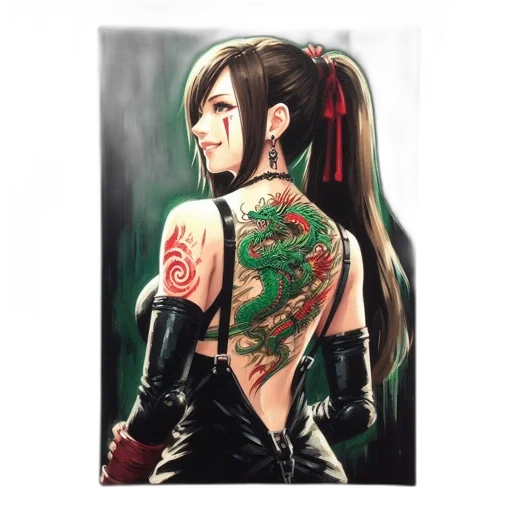 dress, dragon, concept art, fantasy art, photorealistic, comic book art, red, green transparent PNG cut-out