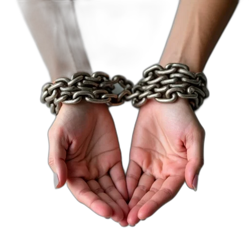 jewelry, weapon, close-up, person, hands, chain, wrapped, around transparent PNG cut-out