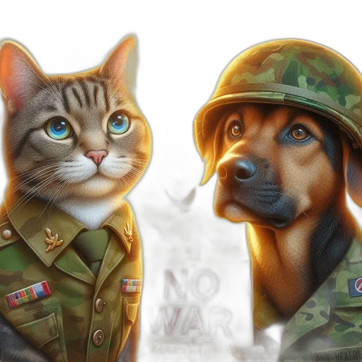 photorealistic, concept art, oil painting, watercolor, colorful, two, animals, wearing transparent PNG cut-out
