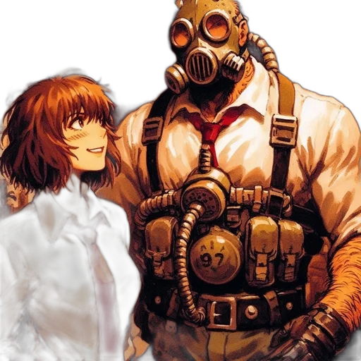 mask, concept art, comic book art, cyberpunk, fog, fire, outer space, two transparent PNG cut-out
