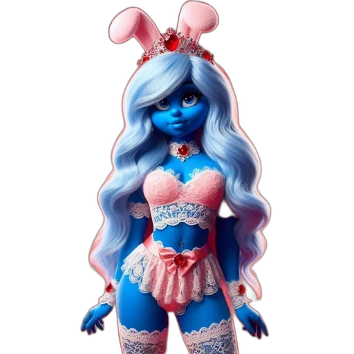 dress, mask, concept art, 3d render, fantasy art, cartoon, blue, vibrant transparent PNG cut-out