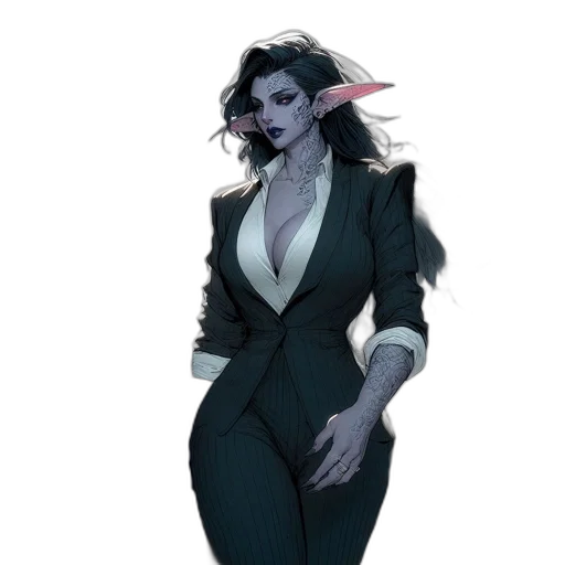 jacket, staff, dress, concept art, fantasy art, comic book art, cyberpunk, neon lights transparent PNG cut-out