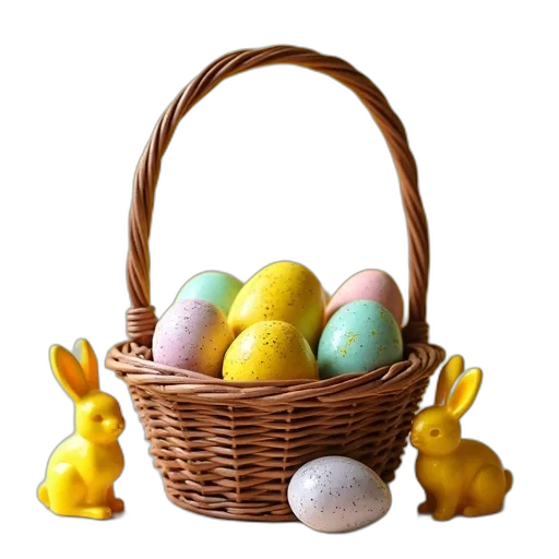 3d render, photorealistic, happy, easter transparent PNG cut-out