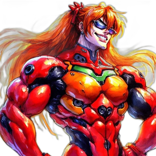 robot, weapon, comic book art, concept art, anime, watercolor, character, long transparent PNG cut-out