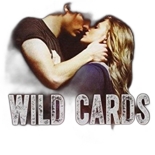 wild, cards, poster, featuring, couple, intimate, embrace, against transparent PNG cut-out