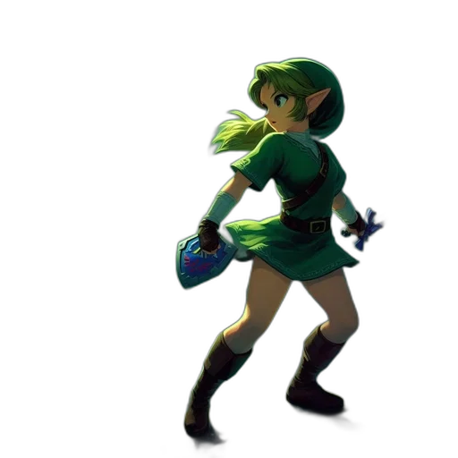 weapon, mask, sword, dress, 3d render, concept art, pixel art, green transparent PNG cut-out