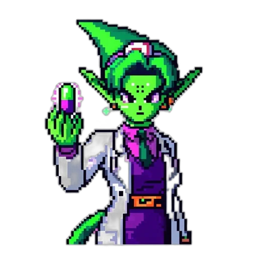 staff, pixel art, concept art, fantasy art, cartoon, green, neon, pixel transparent PNG cut-out