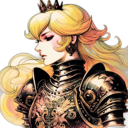 crown, sword, staff, fantasy art, concept art, comic book art, watercolor, golden transparent PNG cut-out