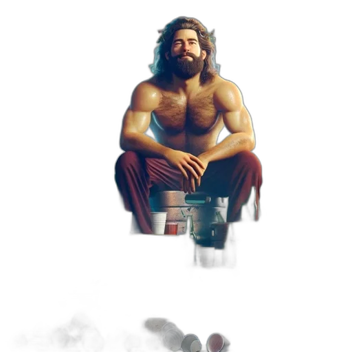 concept art, fantasy art, comic book art, pixel art, fire, man, wearing, red transparent PNG cut-out