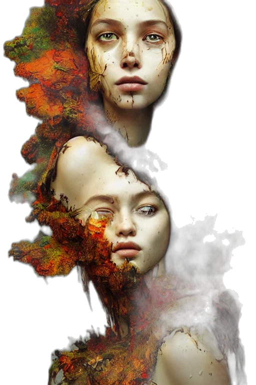face, mask, crown, fantasy art transparent PNG cut-out