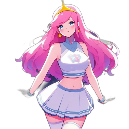 dress, staff, crown, anime, pixel art, concept art, fantasy art, pastel transparent PNG cut-out