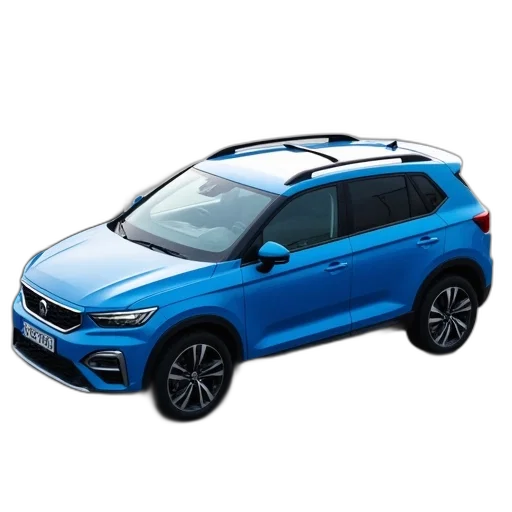 car, blue, compact, suv, parked, lot, various, vehicles transparent PNG cut-out