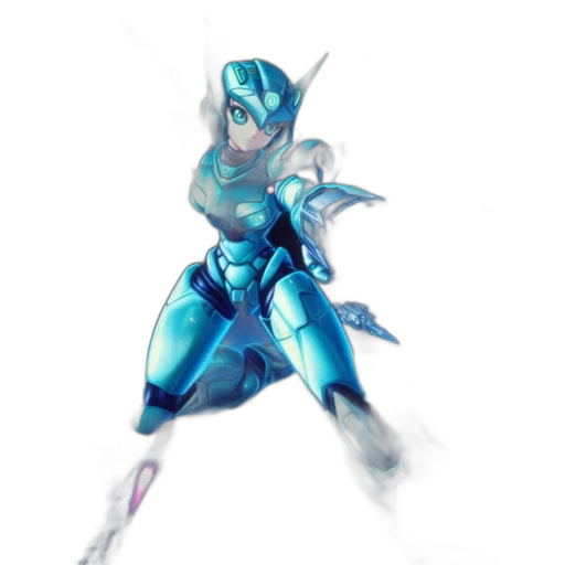 robot, sword, weapon, staff, concept art, 3d render, vaporwave, fantasy art transparent PNG cut-out