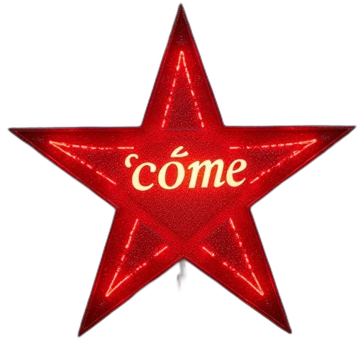 staff, red, star, word, comet, written, words, come transparent PNG cut-out