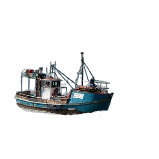 3d render, photorealistic, concept art, pixel art, fishing, boat, sails, calm transparent PNG cut-out