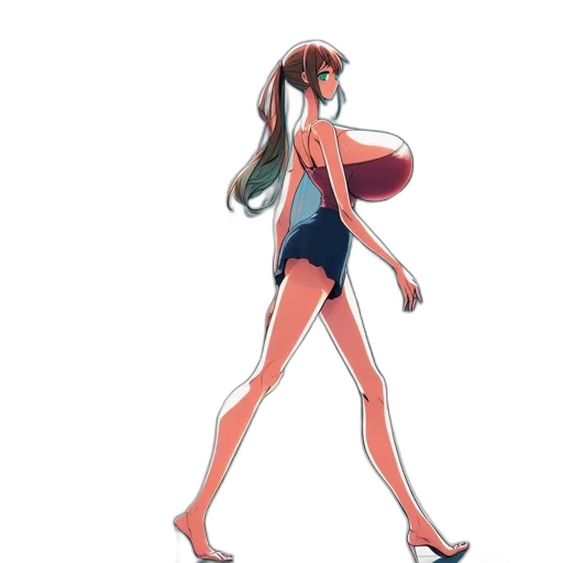 dress, creature, concept art, anime, cartoon, watercolor, red, pastel transparent PNG cut-out