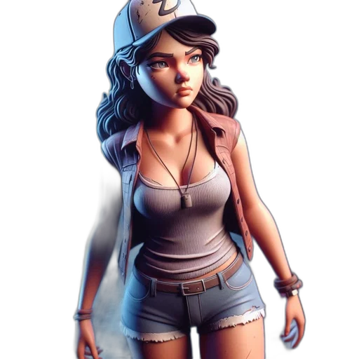 hat, concept art, 3d render, fantasy art, comic book art, pastel, woman, stands transparent PNG cut-out