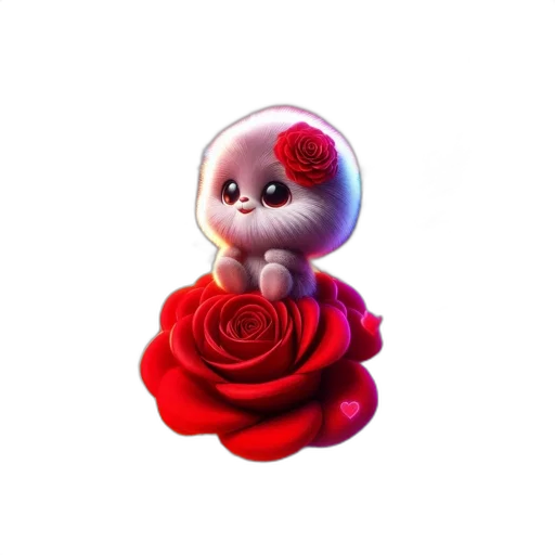 flower, creature, robot, staff, 3d render, concept art, pixel art, fantasy art transparent PNG cut-out