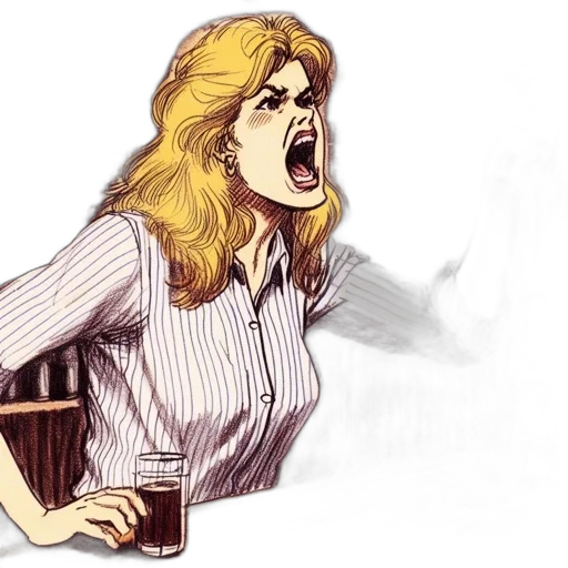 comic book art, concept art, cartoon, photorealistic, blonde, woman, seated, bar transparent PNG cut-out