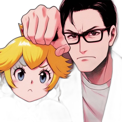 crown, staff, hair, weapon, anime, cartoon, pixel art, concept art transparent PNG cut-out