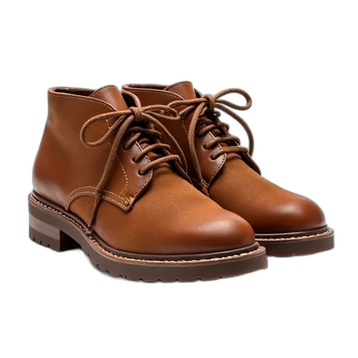 shoes, pair, brown, leather, lace-up, front, stacked, heel transparent PNG cut-out