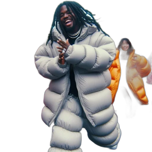 jacket, creature, animal, food, concept art, 3d render, man, dreadlocks transparent PNG cut-out