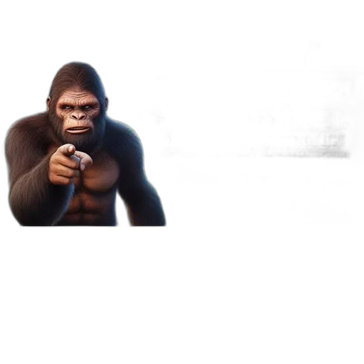 animal, creature, weapon, staff, concept art, 3d render, featuring, gorilla transparent PNG cut-out