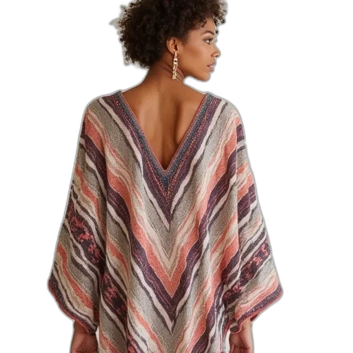 dress, jacket, earth tones, women, chevron, striped, kaftan, multi transparent PNG cut-out