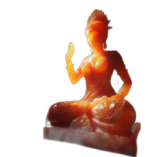 3d render, photorealistic, concept art, translucent, luminescent, female, statue, depicted transparent PNG cut-out