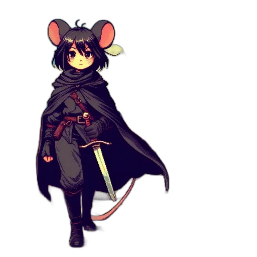 staff, weapon, animal, pixel art, concept art, anime, fantasy art, dark transparent PNG cut-out