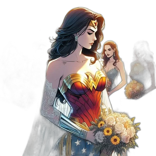 dress, comic book art, concept art, fantasy art, wonder, woman, four, other transparent PNG cut-out
