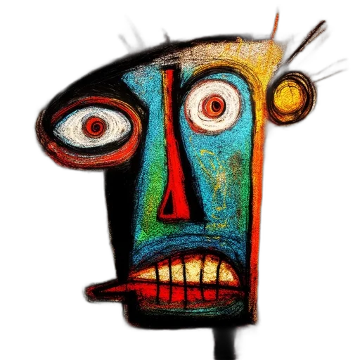 robot, mask, face, staff, concept art, 3d render, watercolor, cartoon transparent PNG cut-out