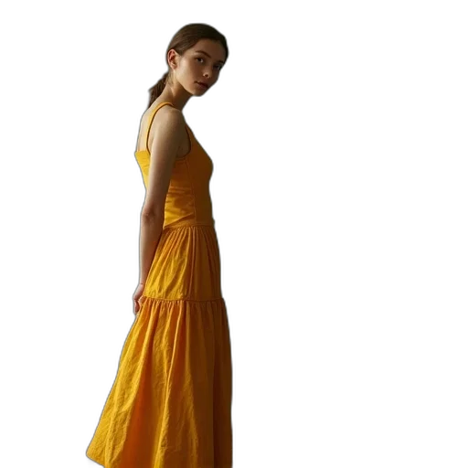 dress, staff, jewelry, photorealistic transparent PNG cut-out