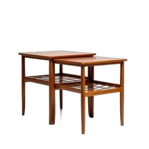 furniture, 3d render, nesting, tables, mcintosh, 1960s transparent PNG cut-out