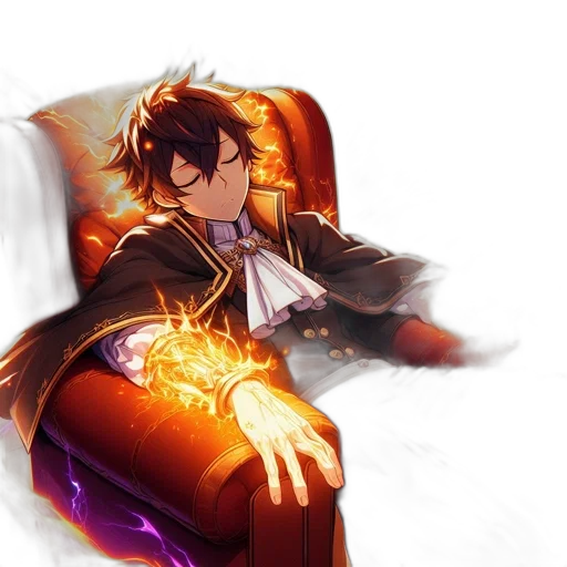 jacket, concept art, fantasy art, anime, pixel art, fire, neon lights, golden transparent PNG cut-out