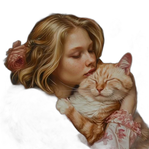 animal, photorealistic, oil painting, fantasy art, concept art, red, golden, young transparent PNG cut-out