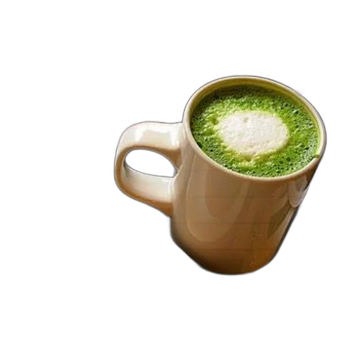 food, photorealistic, 3d render, green, cup, tea, latte, chocolate transparent PNG cut-out
