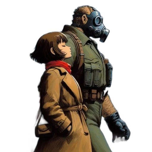 jacket, mask, concept art, comic book art transparent PNG cut-out