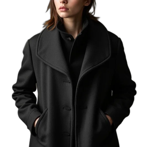 jacket, photorealistic, dark, monochrome, perfect, shawl, collar, oliver transparent PNG cut-out